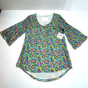By Smith New York Perry Tunic Chevron Multicolor‎ Top Womens Size XS Hippie NEW